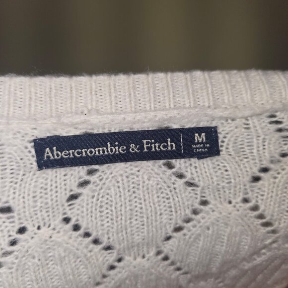 Abercrombie & Fitch Open-Knit Sweater – White Diamond Lace Pattern - Picture 8 of 8